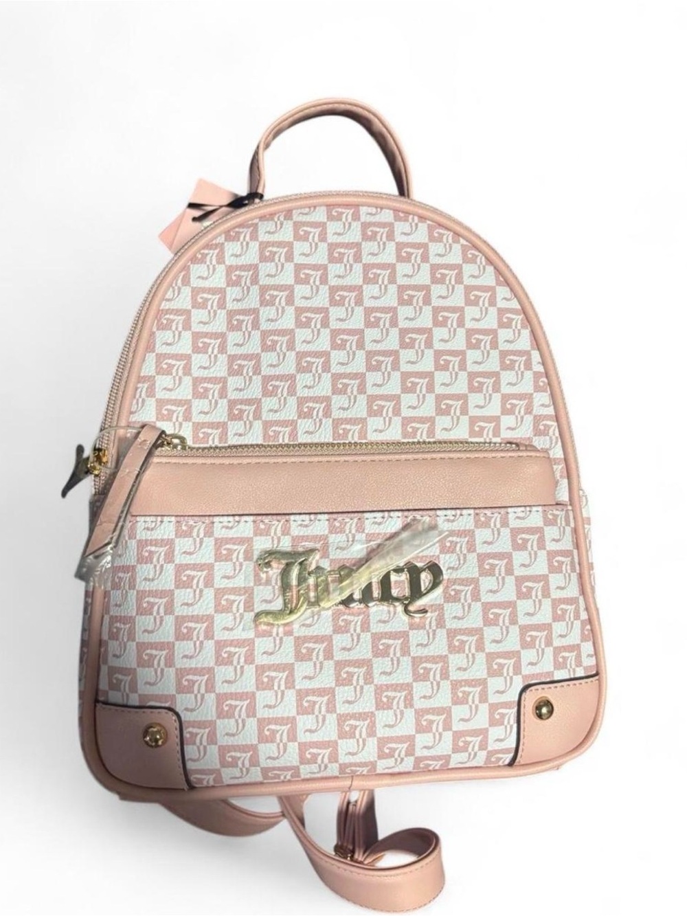 Juicy Couture Pink Logo Mini Backpack with Gold Hardware